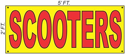 SCOTTERS Yellow Red &amp; Black 2x5 Banner Sign