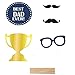 Happy Father's Day Photo Booth Props DIY Kit - Father's Day Birthday Celebration Supplies - 15 Pcs