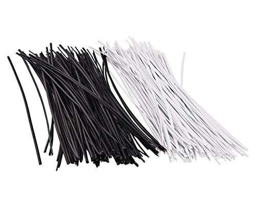 ACE SELECT DS.Distinctive Style 6 Inch Metallic Cable Ties Set of 200 Bread Bag Ties Wire Twist Ties for Cord Management - Black and White