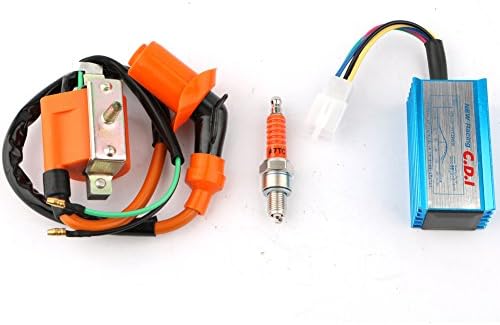 Pasen Povor High Performance Racing Ignition Coil + Spark Plug A7TC + AC CDI for 50cc 80cc 110cc 125cc 150cc 4-stroke Engines Scooter Moped ATV Go Kart UTV 110cc 150cc 200cc 250cc 300cc