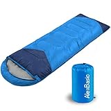 AlexBasic Camping Sleeping Bags for 4 Season, Lightweight Waterproof for Adults & Kids, Camping Equipment, Backpacking, Traveling, Hiking, 86.6in x 29.5in, 1.95KG