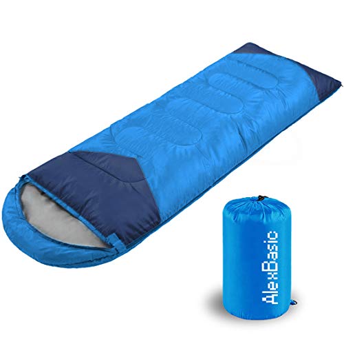 AlexBasic Camping Sleeping Bags for 4 Season, Lightweight Waterproof for Adults & Kids, Camping Equipment, Backpacking, Traveling, Hiking, 86.6in x 29.5in, 1.95KG