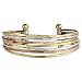 Zad Mixed Metal Hammered Cuff Fashion Bracelet (Goldtone, Copper, Silvertone)
