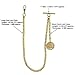 Gold Albert Chain Pocket Watch Curb Link Chain Fob T Bar + Swivel Clip + Ancient France Coin Design Medal Fob AC78