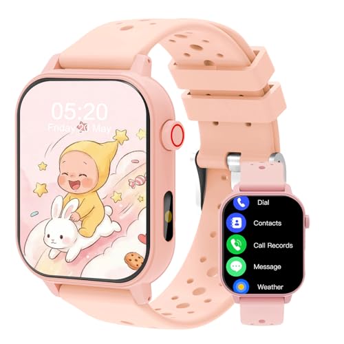 clleylise Kids Smart Watch with Bluetooth Call, DIY Wallpaper & Music Play, Weather/Sedentary Reminder, Remote Control Camera, Suitable for Boys & Girls 4-12 Years Old