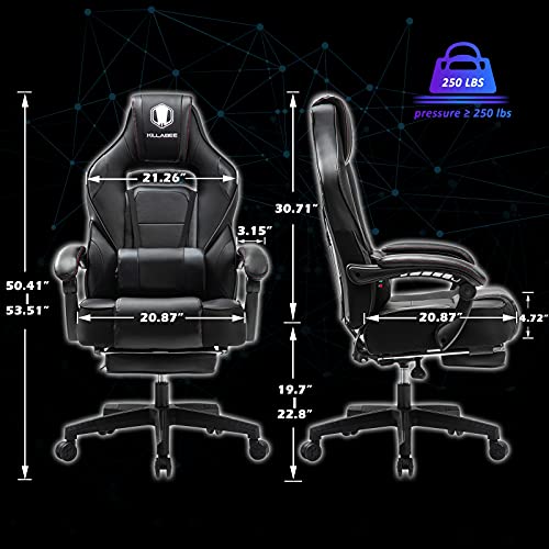 KILLABEE Massage Gaming Chair High Back PU Leather PC Racing Computer
