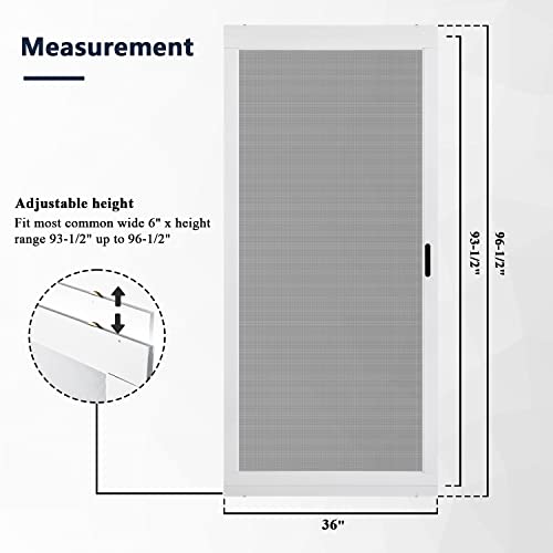 K.D. Heavy Duty Aluminum Sliding Patio Screen Door Kit 2.5" Frame