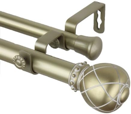 Rod Desyne Supreme Double Curtain Rod, 28 by 48-Inch, Light Gold