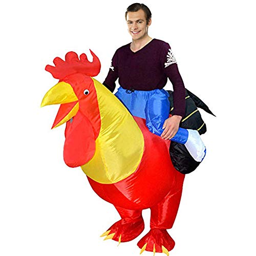 BlueSpace Inflatable Costumes Hallowenn Cosplay Costumes Gaint Rooster Suit for Audlts and Kids,Red,Large - Thumbnail 4