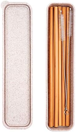 Pure natural organic bamboo straw and coconut fiber brush 8 inches drinking biodegradable reusable straw instead of plastic straw(10pcs)2 cleaning brushes 1box.