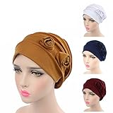 Ever Fairy 3 Colors Chemo Cancer Head Scarf Hat Cap Ethnic Cloth Print Turban Headwear Women Stretch Flower Muslim headscarf