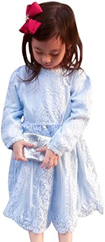 SailGoal Little Girls Long Sleeve Lace Floral Party Cute Dresses