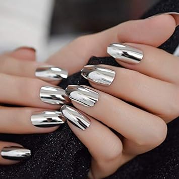 Langman Kunstliche Nagel Lang Oval Schwarz Weiss Funkelnd Volle Abdeckung Fur Kunstliche Nagel Amazon De Beauty