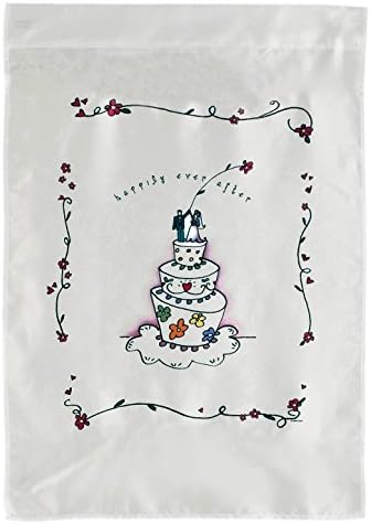 "Happily Every After" Wedding Flag - Cake - 28" x 40"