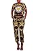 Women's Casual 2 Piece Outfits Floral Jumpsuits Loose Short Sleeve Top High Waist Long Pants Rompers