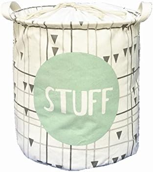 Canvas(12.6"diameter13"height)Cylindric Storage Bin,Household Collapsible Nursery Baskets,Toy Box,Kids Laundry Baskets,Nursery Hamper(Two Size)