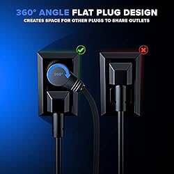 Maximm Cable 8 Ft 360° Rotating Flat Plug