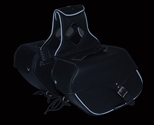 Medium Black Pvc Throw Over Slant Motorcycle Saddlebags
