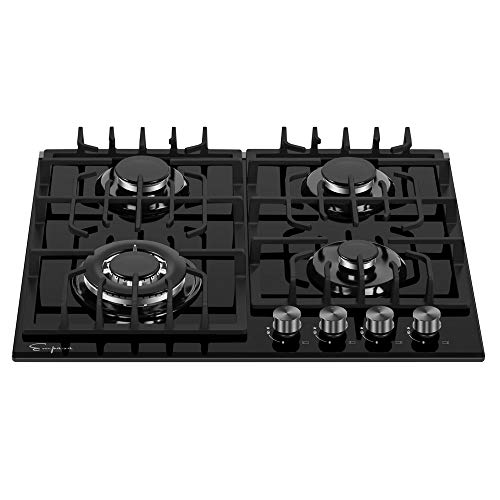 Empava 24 in. Gas Stove Cooktop with 4 Sealed BurnersHeavy Duty Continuous GratesNG/LPG