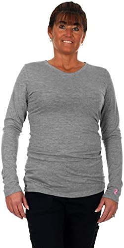 HEARTBEAT SCRUBS Women's Long Sleeve Layering Under Scrub T-Shirt in 8 Great Colors (3X, Heather Grey)