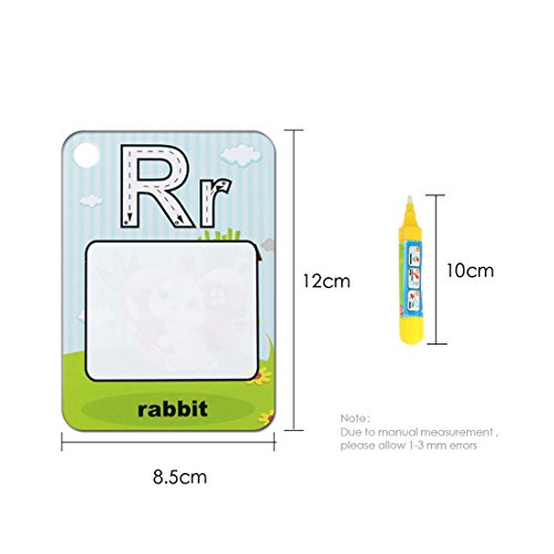Coolplay Water Drawing Painting Writing Ring Card Board Magic Pen Doodle Toy Gift - Splash Cards -26 Alphabet