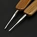 WSSROGY Set of 2 Dreadlock Crochet Hook Bamboo Crochet Hair Needle for Braid Craft 0.5mm 0.75mm