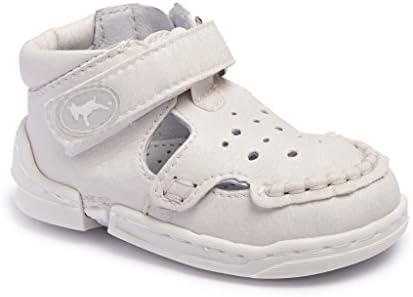 Kiddie Kicks Zippy Baby Boy and Girl First Walker Shoes White Summer 4-5 (12-24 months – up to 5”)