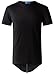 LILBETTER Mens Hipster Hip Hop Basic Longline Crewneck T-shirt Back Zipper Trim