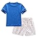 AJia Kids 2 Piece Short Sleeve Shirt and Shorts for 1 to 5 Years Olds Little Boy (3 Years (100), Blue/White)
