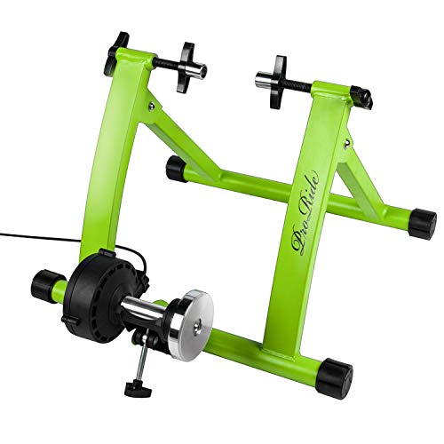 ProRide Indoor Bike Trainer Stand Bicycle Exercise Magnetic Stand with Noise Reduction Wheel with Bike Phone Holder