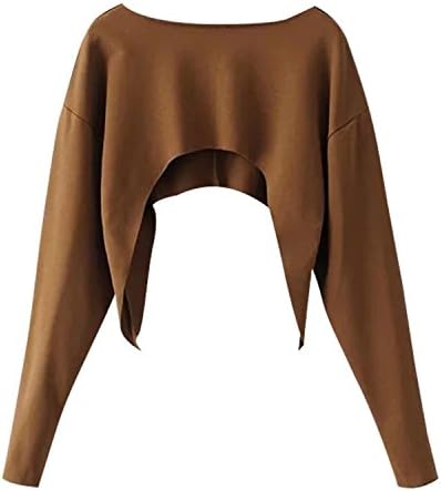 Coumll Spring Autumn Asymmetrical Casual Long Sleeve Pullovers Sweatshirt Kpop Hoodies Tops Black One Size