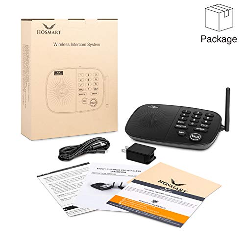 Wireless Intercom System Hosmart 1/2 Mile Long Range 10-Channel Security Wireless Intercom System for Home or Office[4 Units Black] - Thumbnail 6
