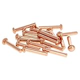 MroMax 50Pcs M4 Round Head Copper Solid Rivets