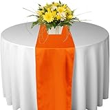 OurWarm Orange Satin Table Runner 12