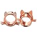 Longbeauty 2Pcs Rose-Gold Cute Kitten Ear Plugs Tunnels Gauges Stretcher Piercings in 3 Colors Gauge 0g