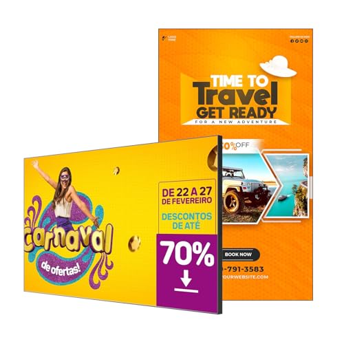 Digital Signage Display 23.6 Inch Wall-Mounted Advertising Screen, 2K FHD Digital Menu Board, 700 Nits Ultra High Brightness Advertising Display Digital Ideal for Business & Restaurant, HDMI/WLAN, Black