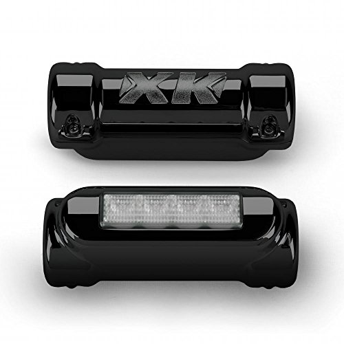 XK-GLOW XK034014-B Black Motorcycle Highway Bar Switchback Driving Light (for Crash Bars Harley Davidson Touring Bikes)