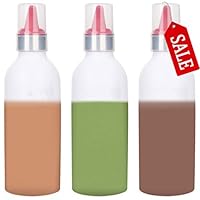 SUJUDE Plastic Squeeze Bottles for Sauces with Lids, Kitchen Squeeze Bottle for BBQ Sauce, Condiments, Salad Dressings and Ketchup, No BPA, FDA Approved, 16 Ouce Pack of 3