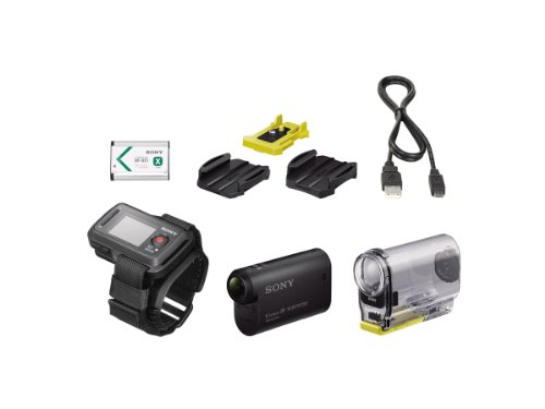 Sony HDR-AS30 Ultra-kompakte Action-Cam für Abenteurer mit wasserfester Fernbedienung (Exmor R CMOS-Sensor, Full HD, PS…