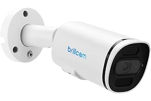 Brillcam 4K IP Cameras, PoE Camera, 8MP Bullet Outdoor Security Camera, 115ft Night Vision, 2.8mm Lens, Built-in Mic/SD Slot,
