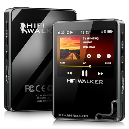 H2 Touch Hi-Res Lossless MP3 Player with Bluetooth 5.2, Touch Screen, USB DAC Input, DSD FLAC APE ALAC Support, 64GB microSD Included, Expandable to 512GB, Digital Audio Music Player for Audiophiles
