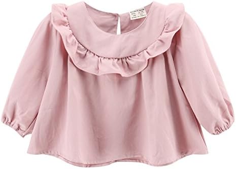 Baby Girl Shirt, Toddler Tops Cotton Bottom Long Sleeve Tees for 9M-4Years