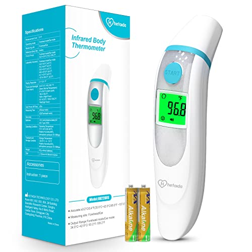 Forehead Thermometer for Adults, 4 in 1 Ear Thermometer for Kids, No