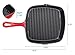 Unicook Cast Iron Grill Pan, 9.25 Inch Square Enameled Skillet, Heavy Duty Nonstick Frying Pan with Pour Spouts, Perfect for Steak, Bacon, Fish, Vegetables, Panini’s and More, Red