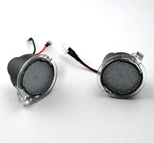 Full LED Side Mirror Puddle Light Assembly with 6000K Xenon White Replacement for Ford F-150 Expedition Explorer Edge Flex Fusion Taurus X (Pack of 2)