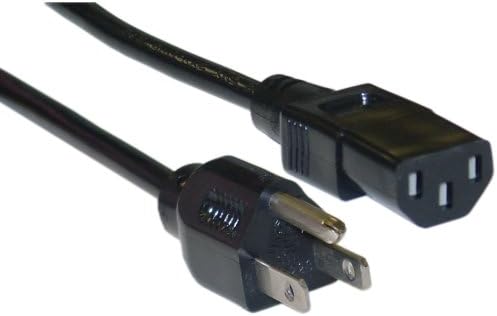 GadKo Shielded Computer/Monitor Power Cord, Black, NEMA 5-15P to C13, 10 10 Amp, 12 foot