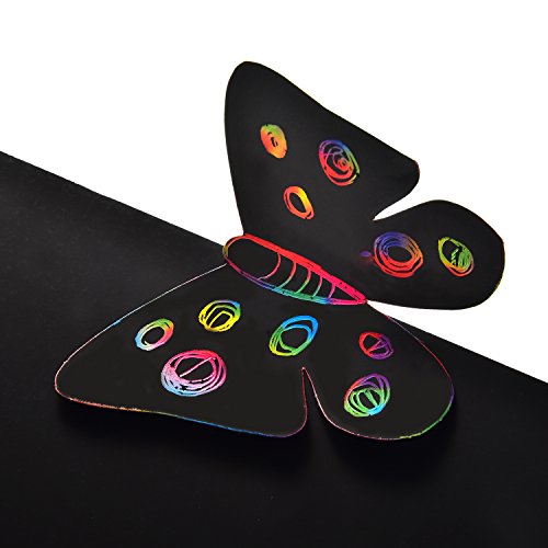 image for Frienda 20 Pieces Scratch and Sketch Art Papers Notes Rainbow Drawing 