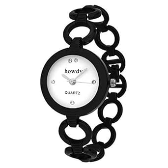 Howdy Analogue Black Dial Women's Watch (Black White) ss319