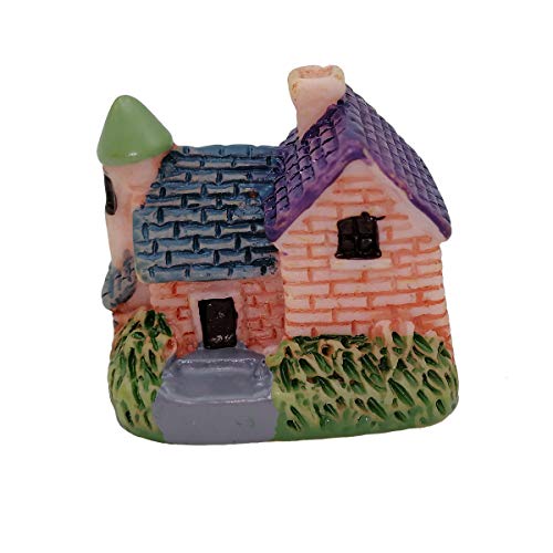 EMiEN 4 Pieces Mini Villa House Miniature Ornament Kits,Miniature Ornament for DIY Dollhouse Decoration Fairy Garden Plant Décor
