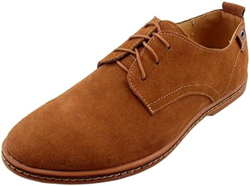 T&amp;Grade Fashion Comfortable Lace-up Rubber Sole Flats Boards Walking Sneakers Oxfords(8 D(M) US, Brown1)